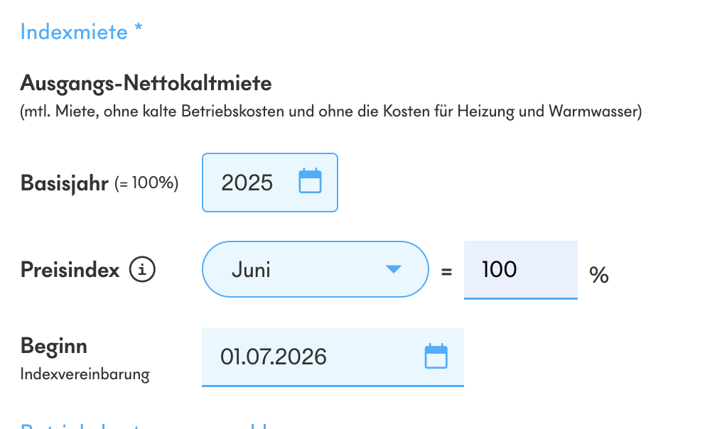 Indexmietvertrag Vorschau